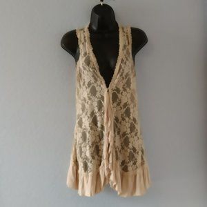 Lace Cardigan w/ Ruffle Trim (Medium)